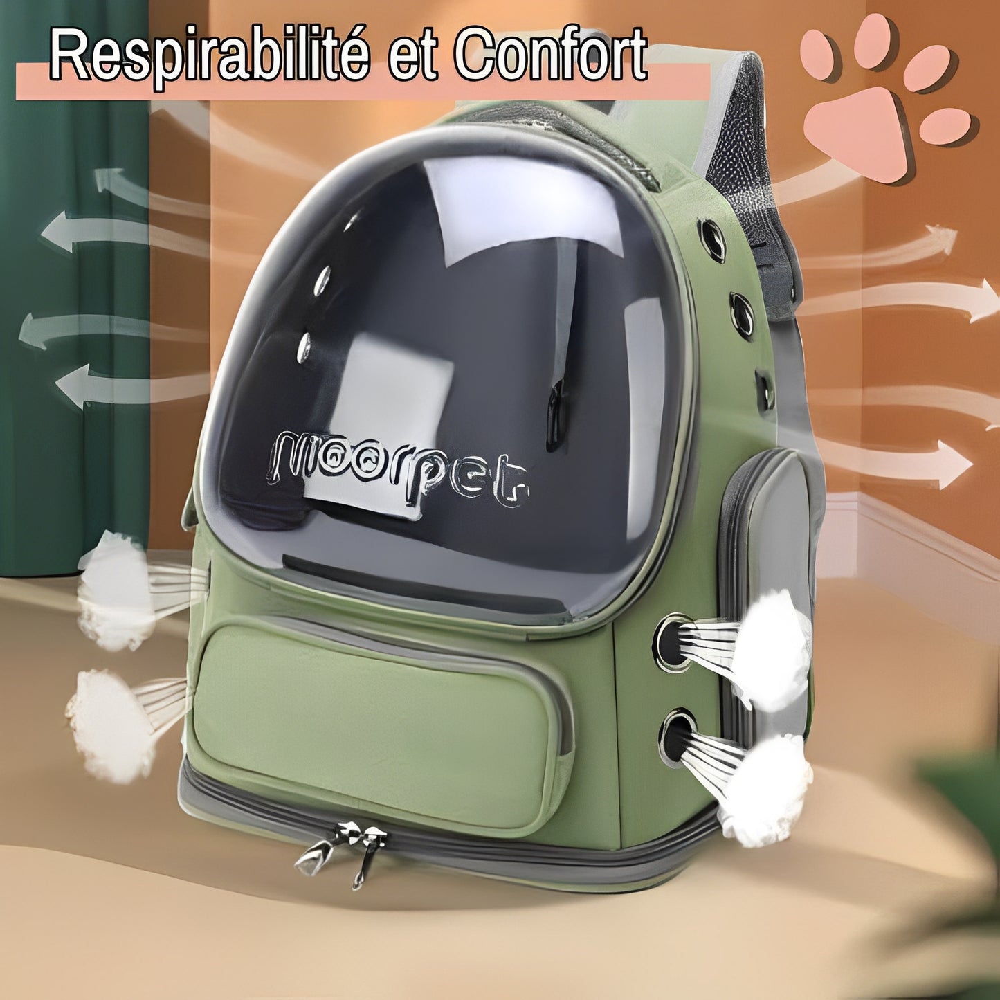 sac a dos jujucatpack transport chat capsule respirabilité et confort