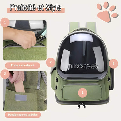 sac dos jujucatpack transport chat capsule praticité et style