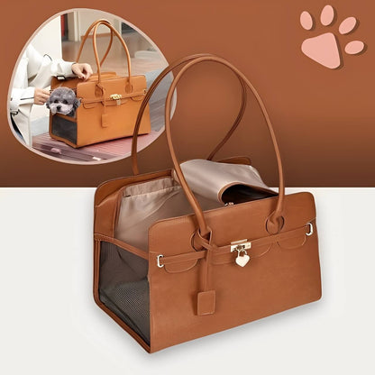 sac de transport pour chien cuir design jujucuirbag la niche de jules marron