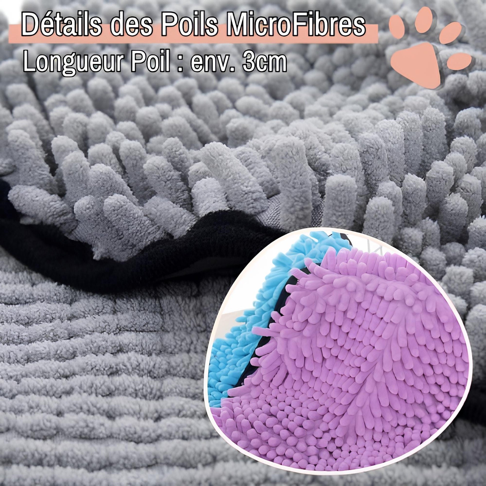 serviette pour chien chat jujudryglove la niche de jules poils microfibre