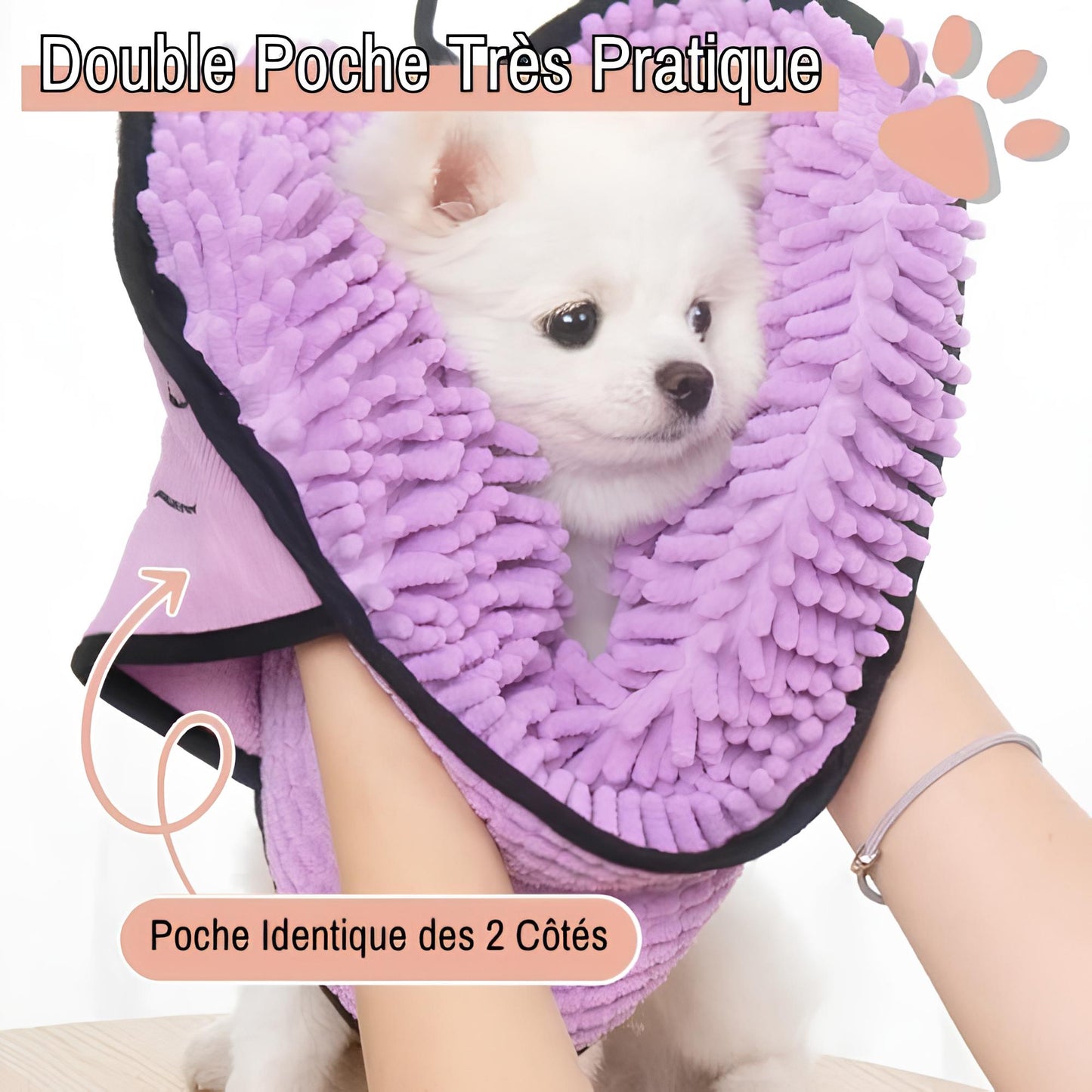 serviette pour chien chat jujudryglove la niche de jules double poche pratique