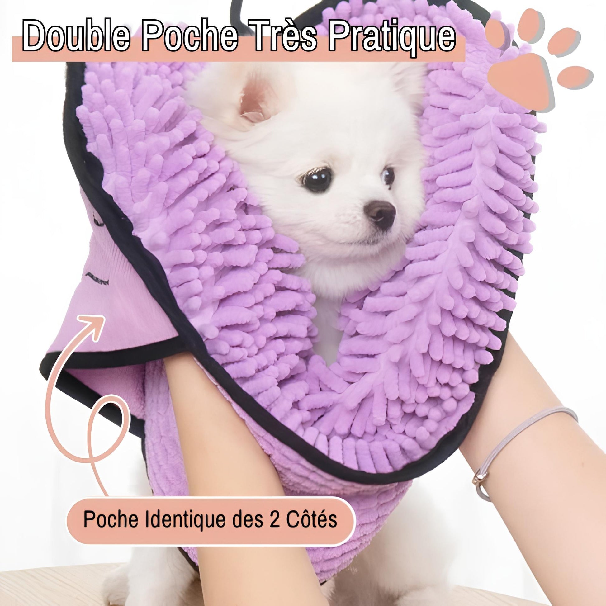 serviette pour chien chat jujudryglove la niche de jules double poche pratique