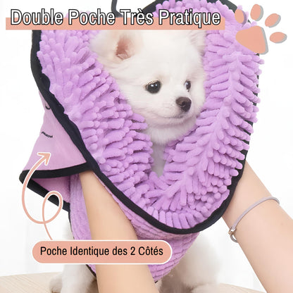 serviette pour chien chat jujudryglove la niche de jules double poche pratique