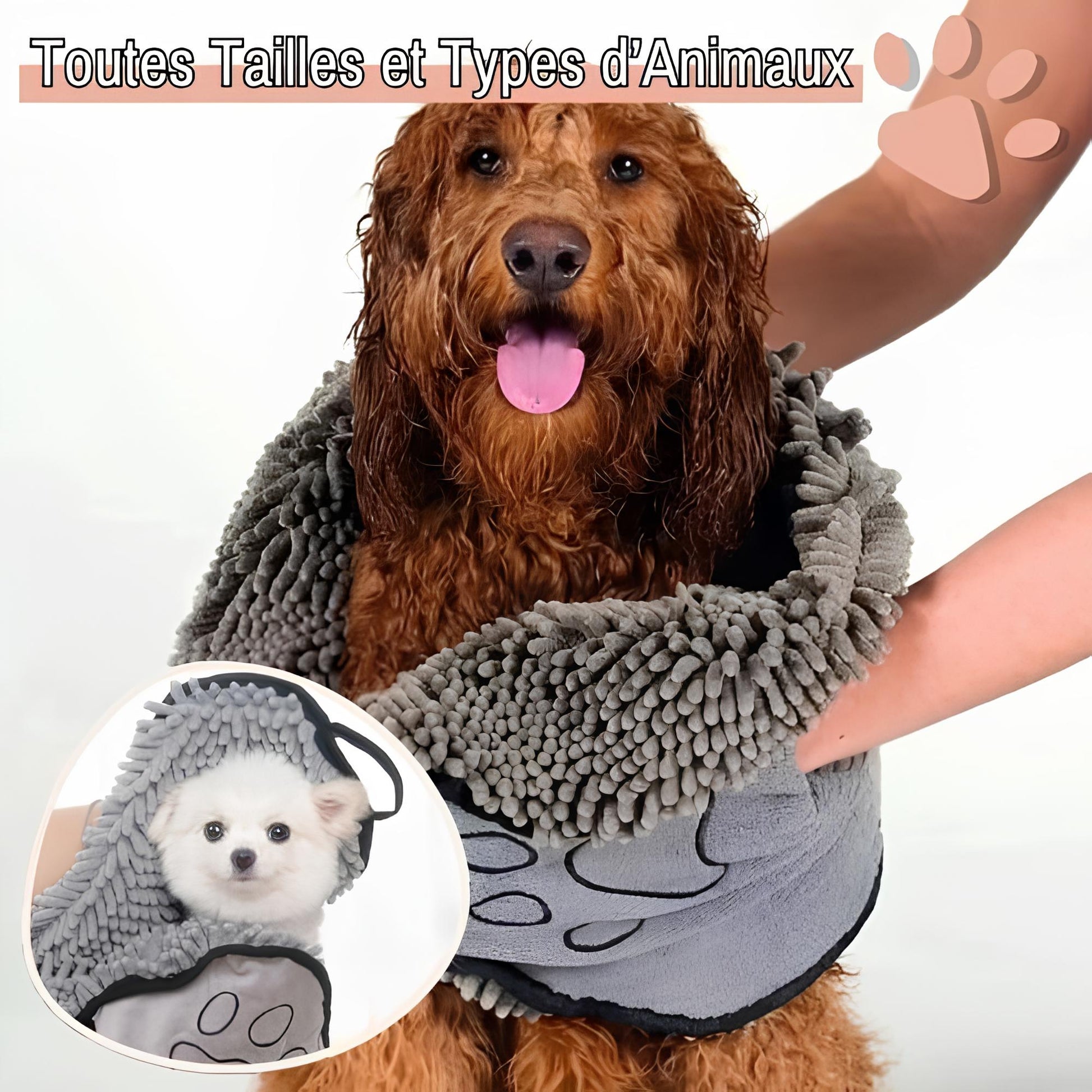 serviette pour chien chat jujudryglove la niche de jules petit moyen grand chien