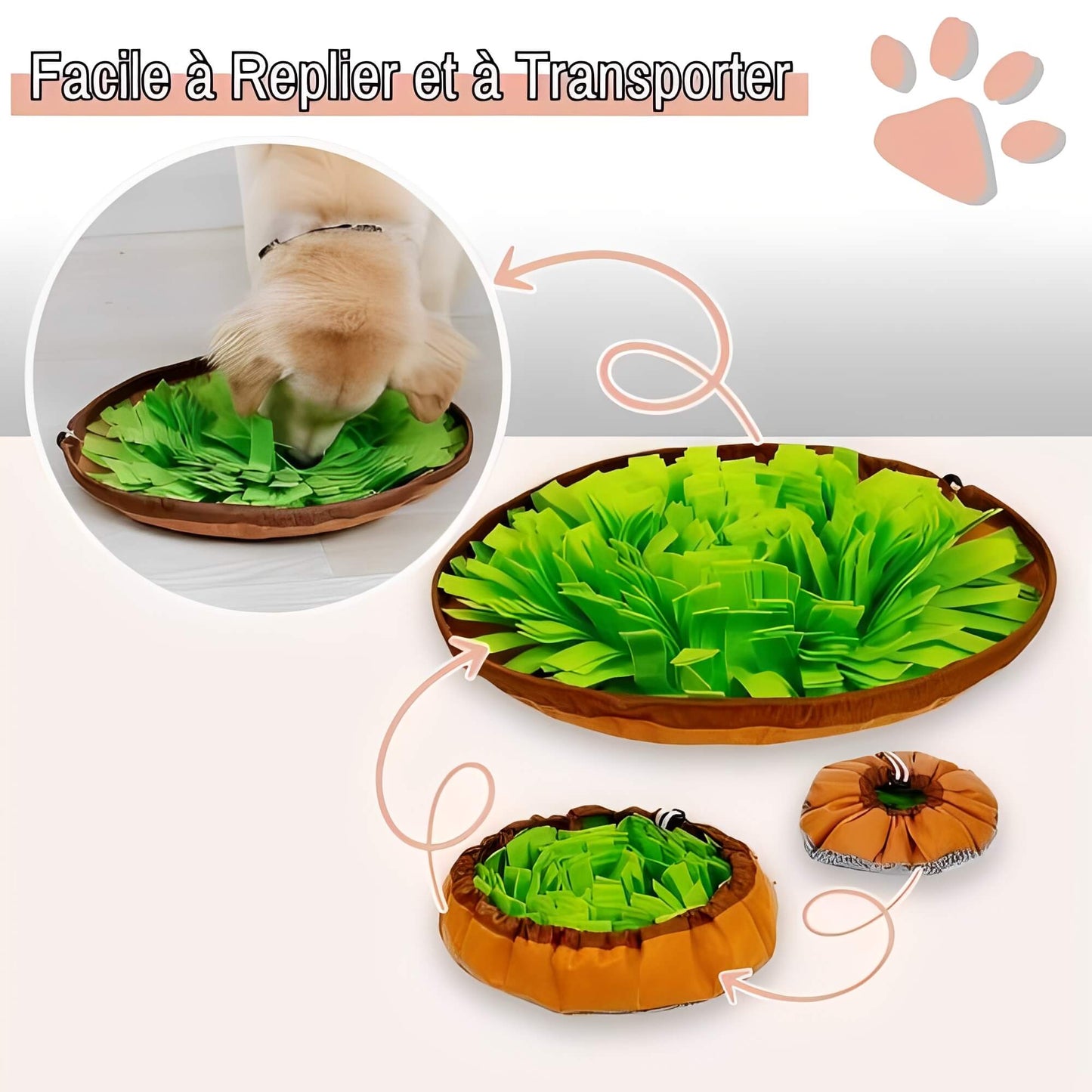 tapis de fouille pour chien facile a replier transporter JuJuSniffPlay la niche de jules